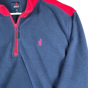 Johnnie O Mens Fleece Quarter Zip Pullover Navy Red Size‎ XL